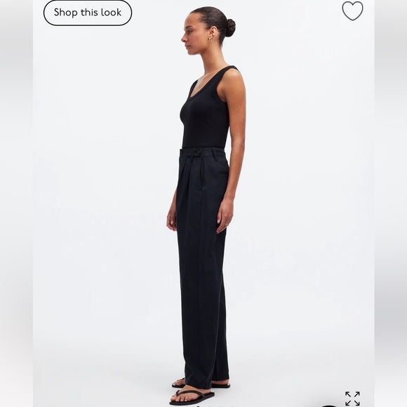 NWT Madewell The Harlow Wide Leg Pants in Black - Picture 3 of 4